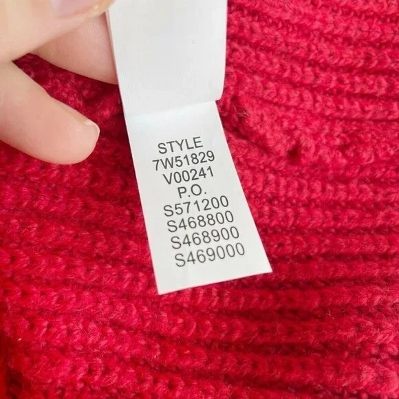 Lucky Brand Crew Neck Pointelle Ribbed Pullover Sweater Red Small NEW Womens - Picture 6 of 11